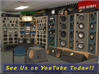 Photo of the Sounds Incredible Demonstration Car Wall, speakers, head units, cd players, video players, amplifiers, subwoofers, enclosures